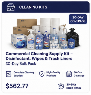 Commercial Cleaning Supply Kit – CloroxPro Disinfectant, Wipes & Trash Liners (30-Day Bulk Pack – Free Shipping)