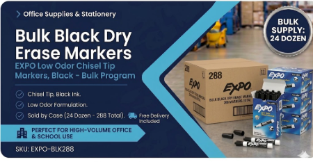 Institutional Dry Erase Marker Supply Program™ | EXPO Low Odor Chisel Tip Black