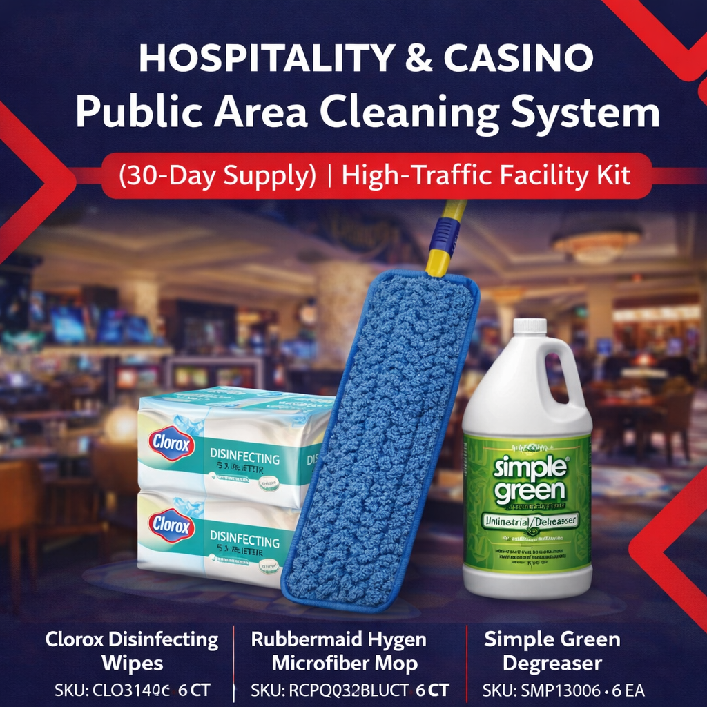Hospitality & Casino Public Area Cleaning System™ | 30-Day High-Traffic Facility Operations Program