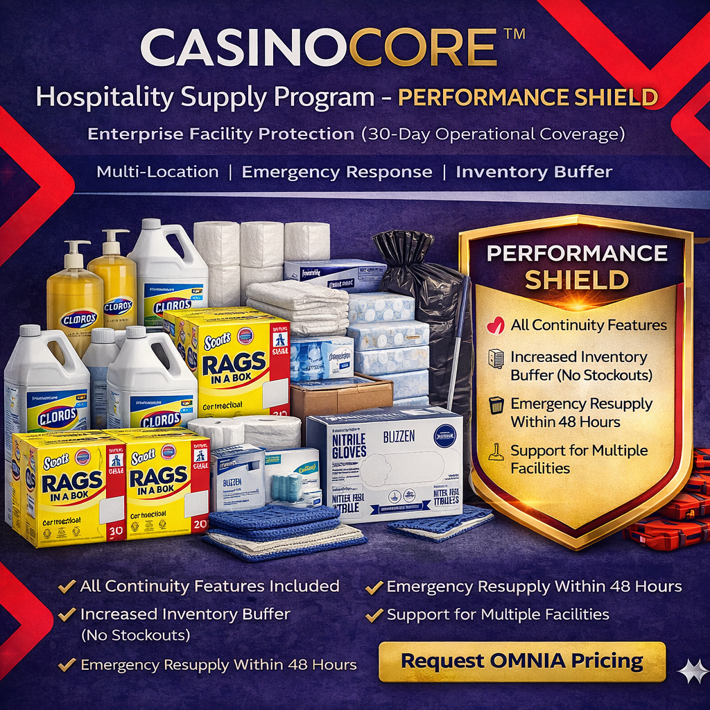 CASINOCORE™ Hospitality Supply Program – PERFORMANCE SHIELD