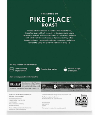 Workplace Beverage Replenishment Program – Starbucks Pike Place K-Cups