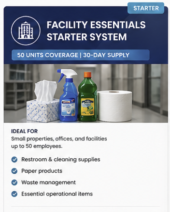 Facility Essentials System™ | 30-Day Property Operations Supply for Up to 50 Units