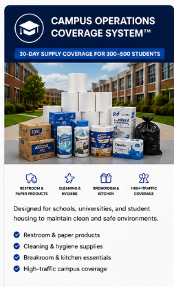 Educational Facility Coverage System™. 30-Day Supply Coverage for 300–500 Students