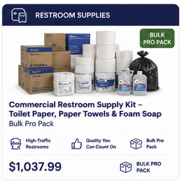 Commercial Restroom Supply Kit – Toilet Paper, Paper Towels & Foam Soap (Bulk Pro Pack – Free Shipping)